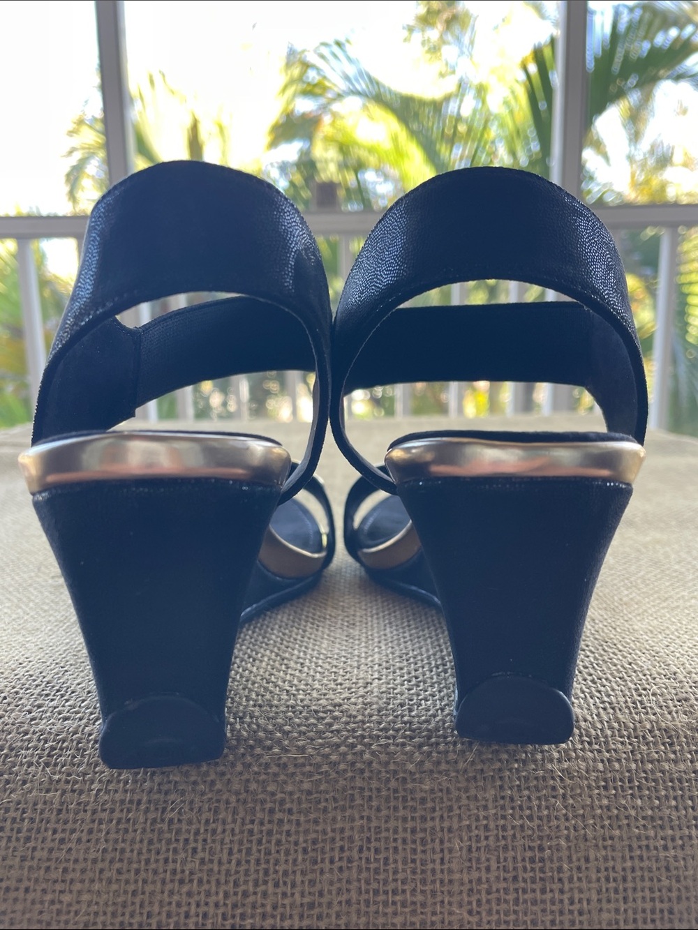 Anne Klein Black Sandals with Gold Stud Accent.
NWOT/BOX - Picture 7 of 7